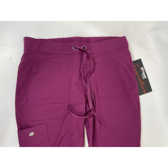Greys Anatomy Barco Scrubs Cargo Low Rise Straight Leg Pants Womens XLT Wine NWT - Picture 2 of 9